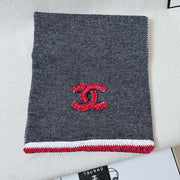 CC Scarf 220 CM In Black Grey Mix Red Cashmere 389885