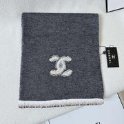 CC Scarf 220 CM In Black Grey Mix White Cashmere 389887