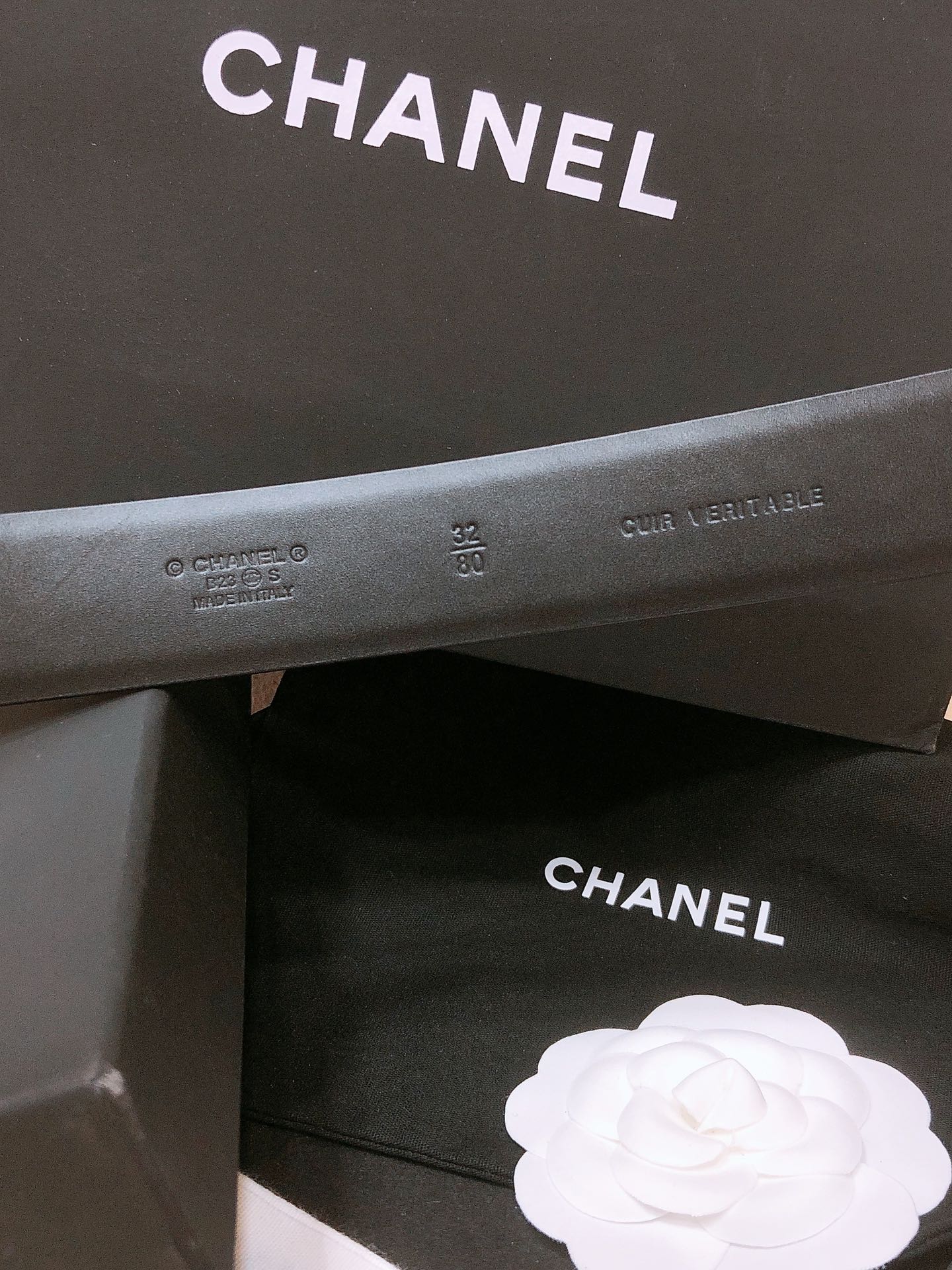 CHANEL BELT 3CM IN BLACK LAMBSKIN SILVER HARDWARE