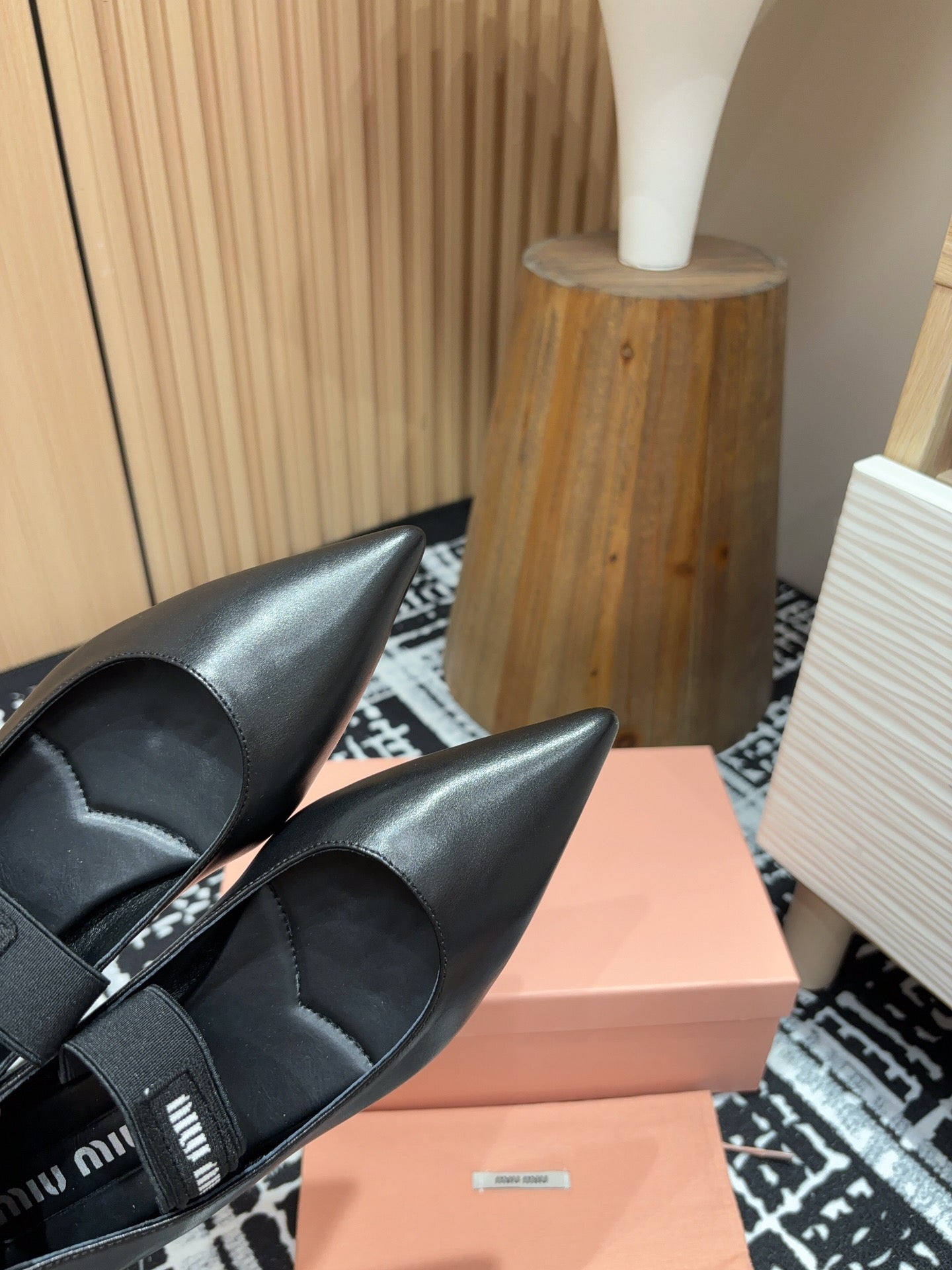 Miu ballerinas Black Sheepskin