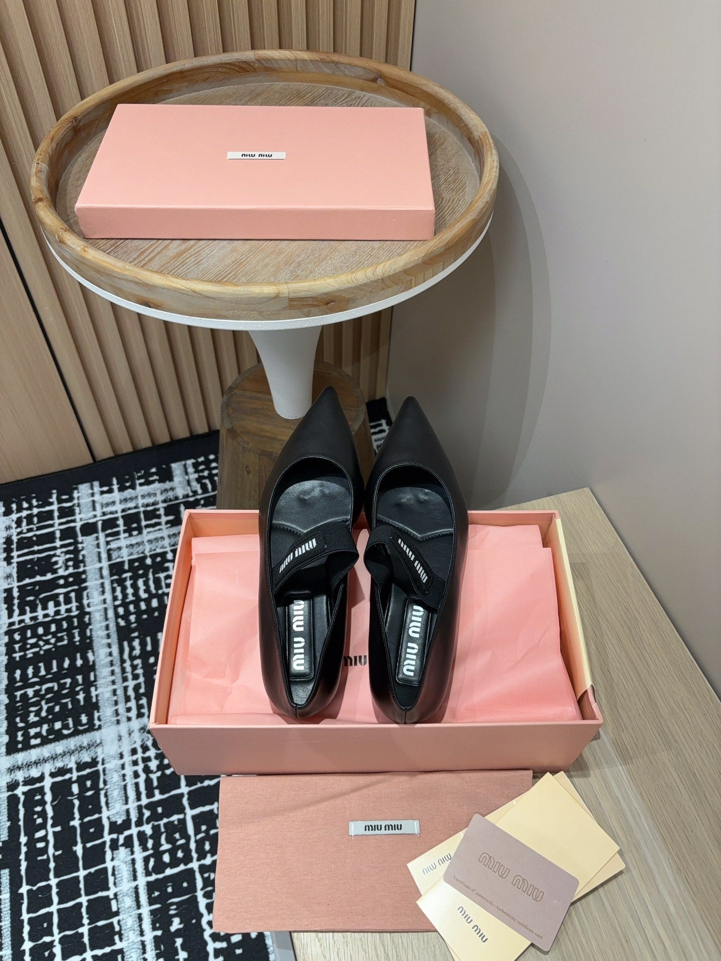 Miu ballerinas Black Sheepskin