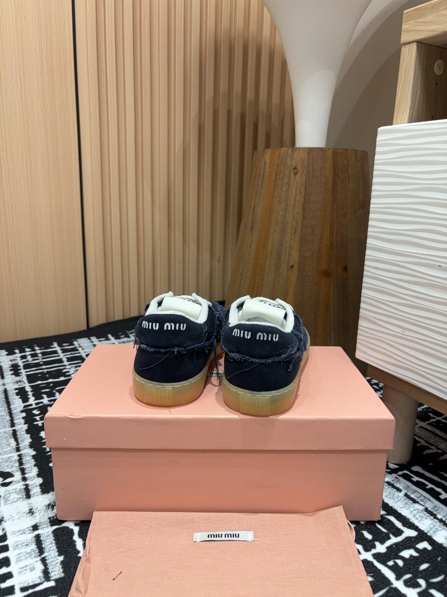 Miu Sneakers In Blue Black Fabric