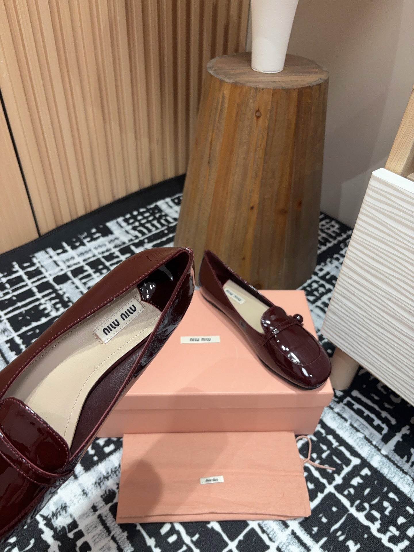 Miu Loafers Dark Red Cowhide