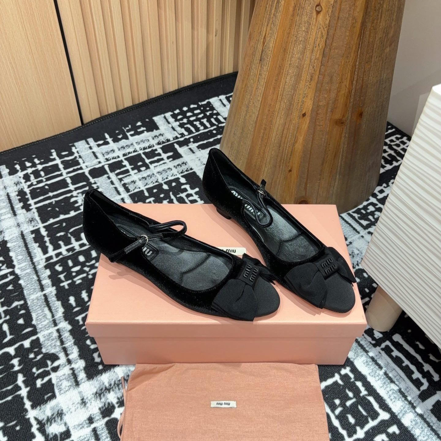 Miu Ballet Flat Black Velvet