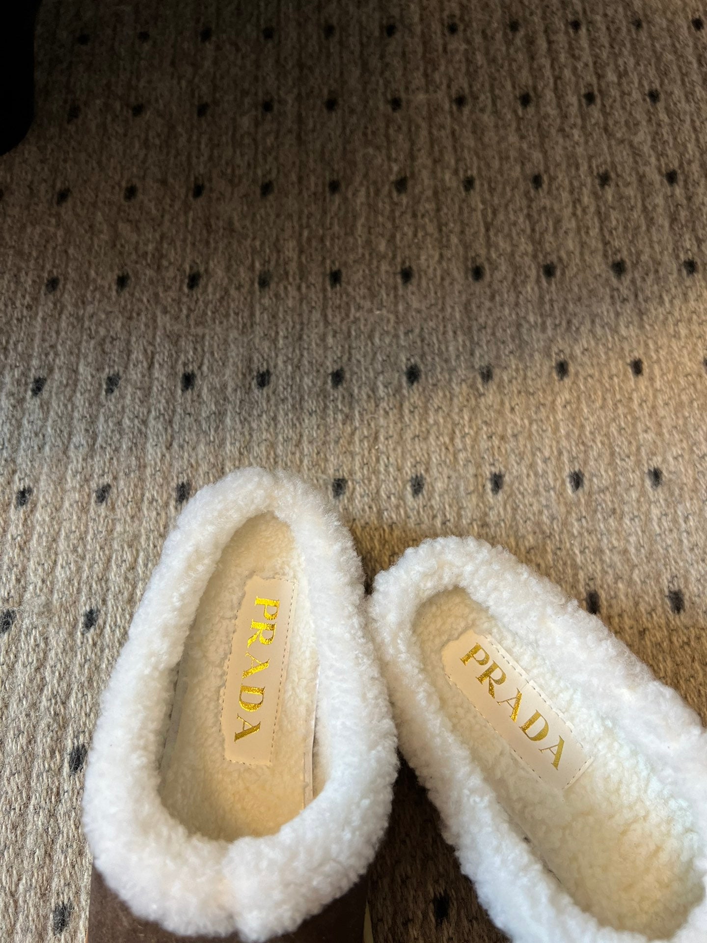 Prada 25s Furry Half-Cover Slippers Brown Suede And Wool 538428