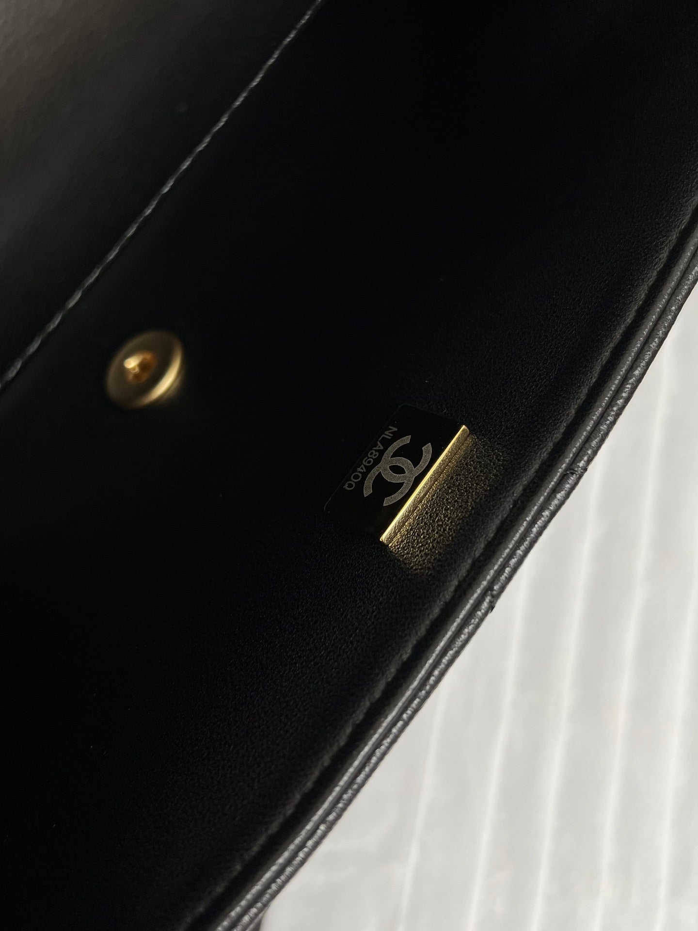 Flap Bag Small 23cm Black Sherling Lambskin Gold Hardware