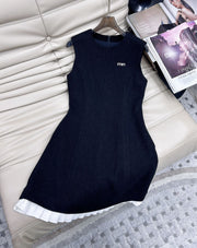 Miu Miu Vest Dress Black Wool