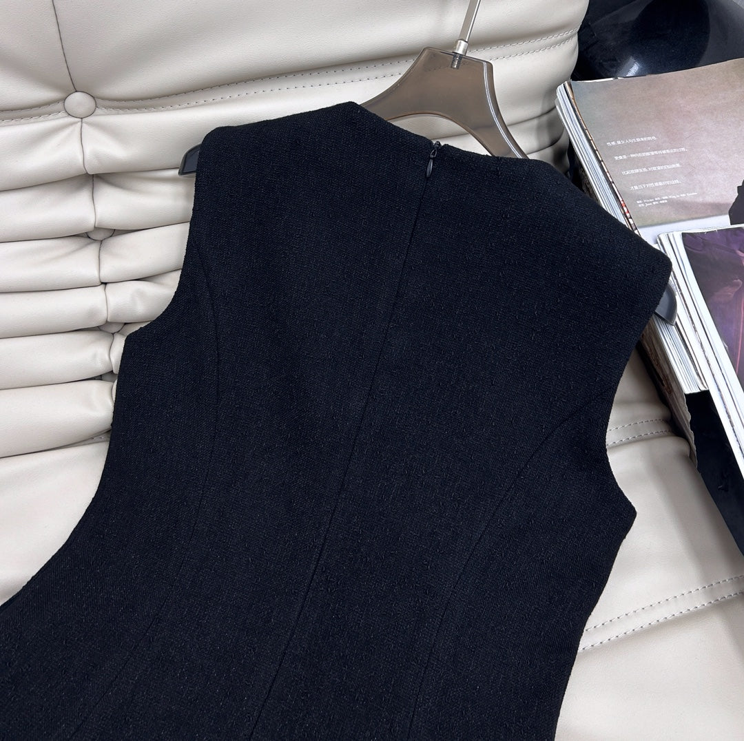 Miu Miu Vest Dress Black Wool
