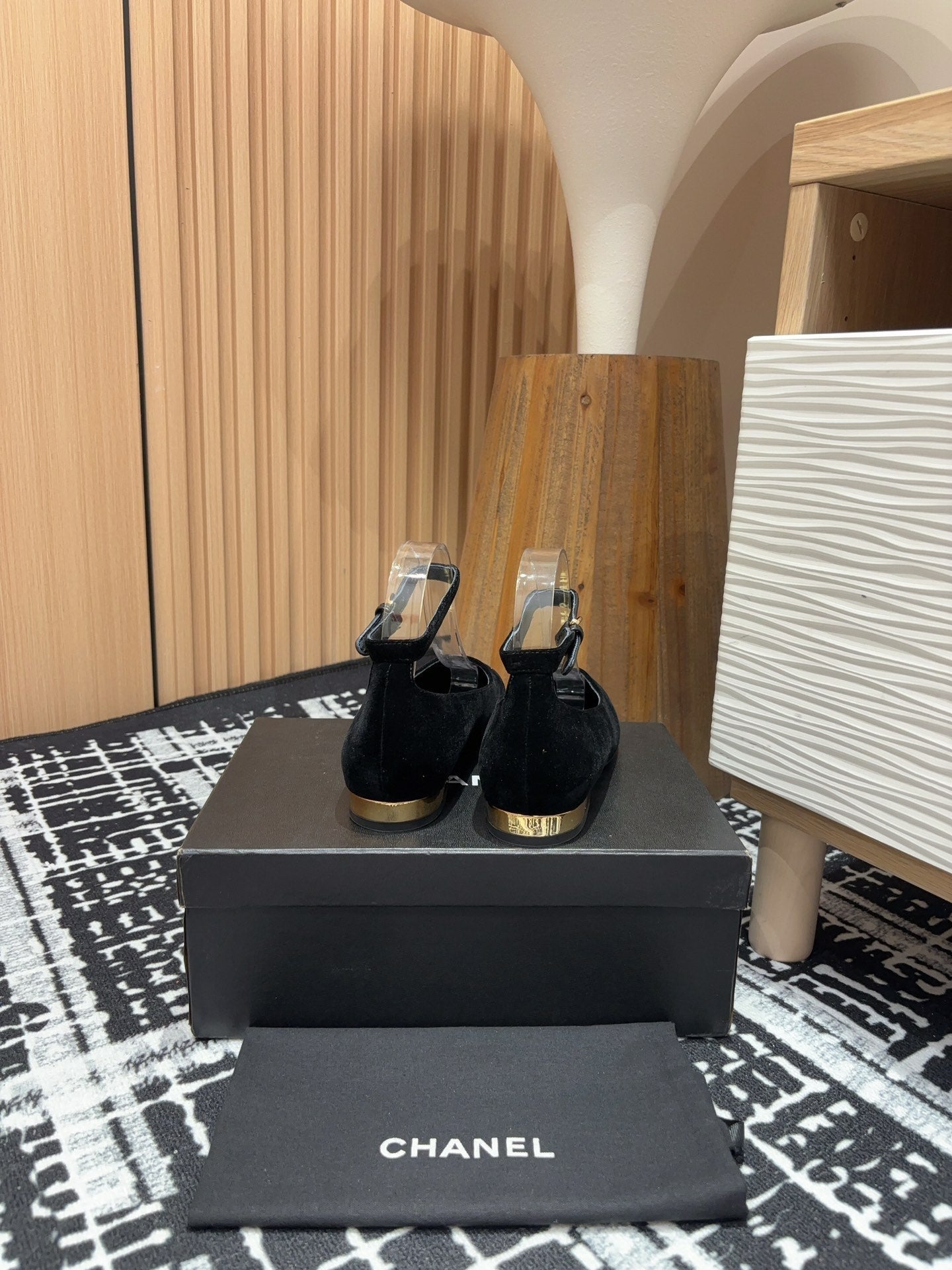 CC Mary Jane Black Velvet And Lambskin