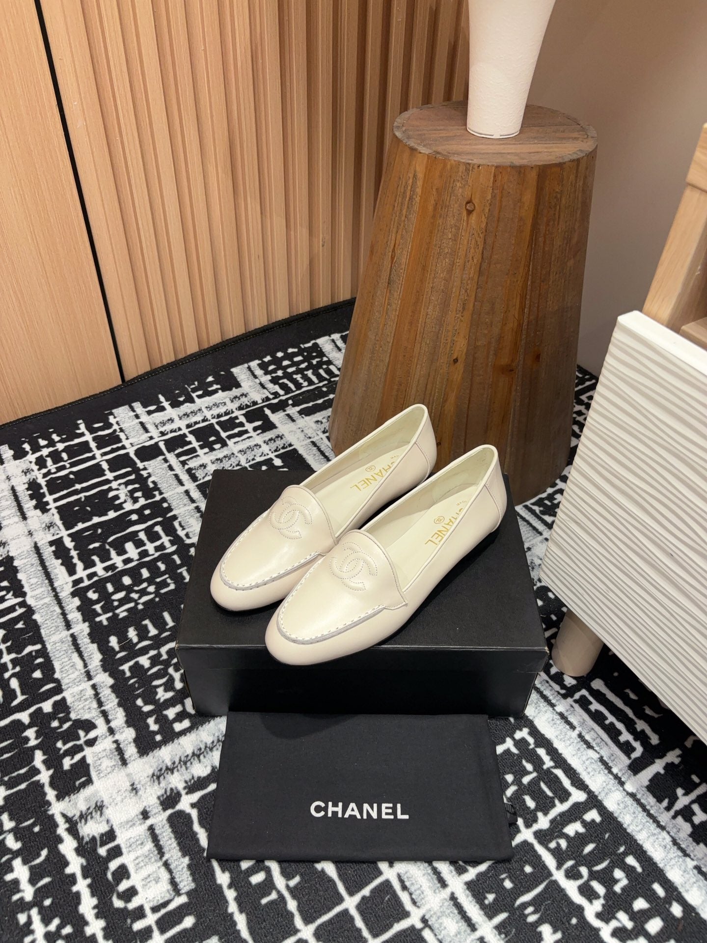 CC Moccasins White Lambskin