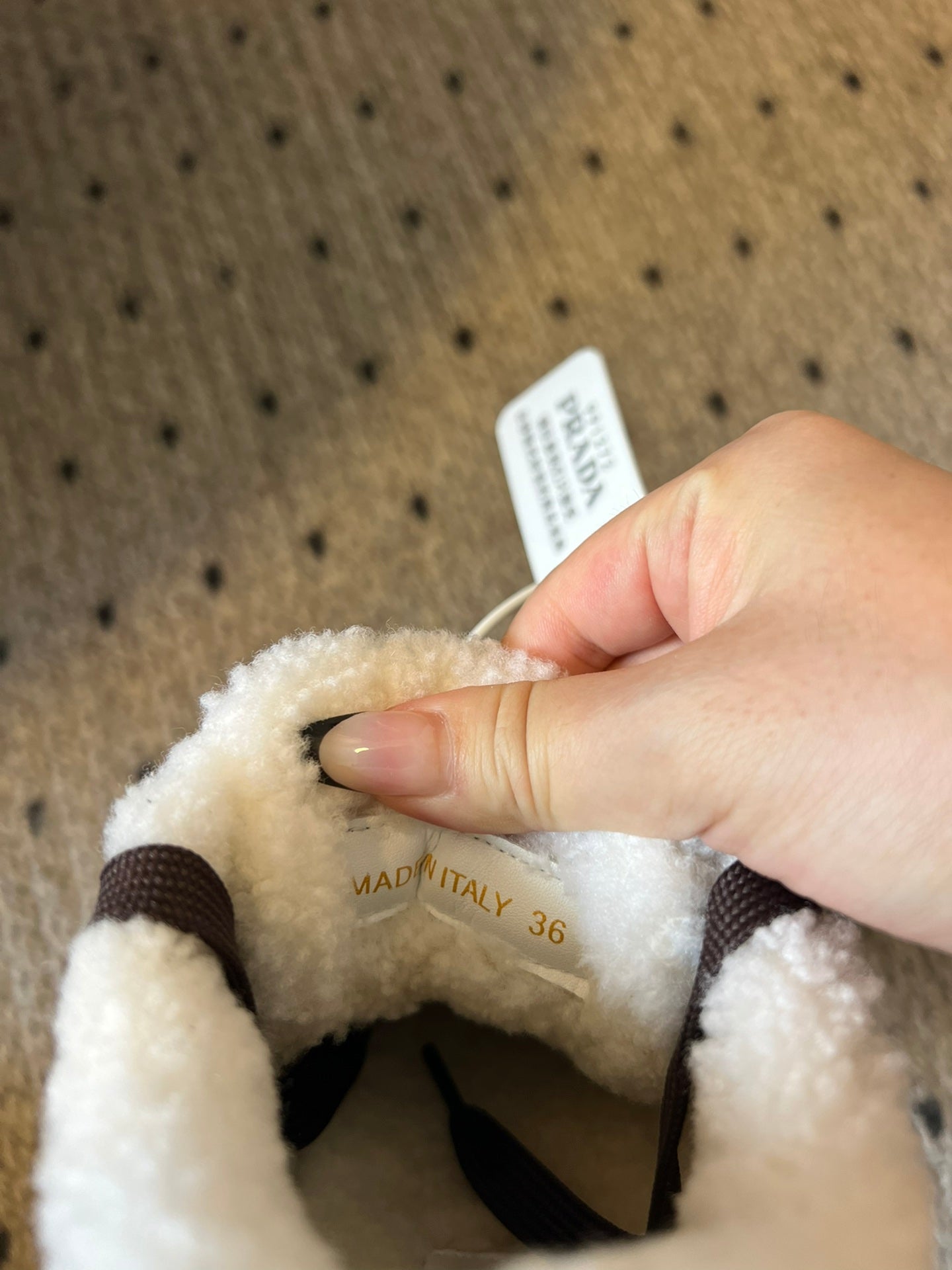 Prada 25s Mid-Top Sneaker Brown Suede And Wool 538432