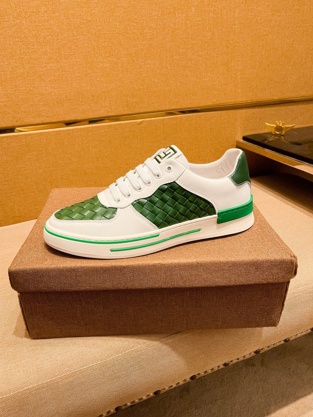 GG Men's Sneaker Green Cowhide 444492