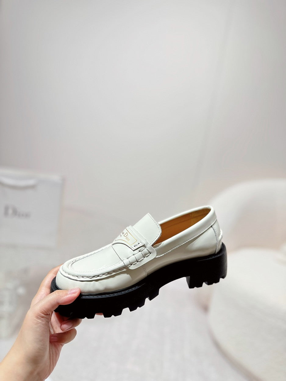 CD Boy Platform Loafer In White Cowhide 988790
