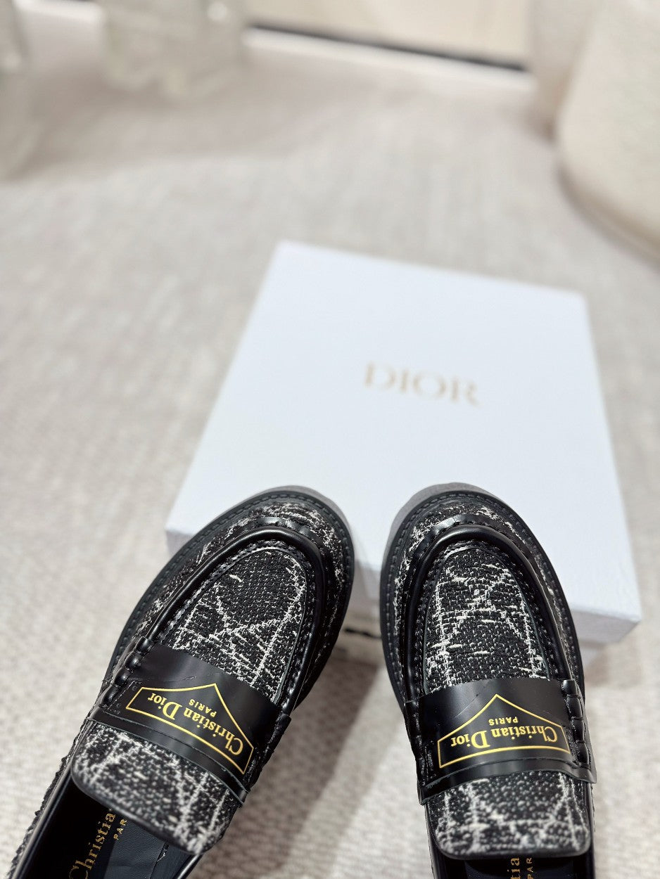 CD Boy Platform Loafer In Black Tweed Fabric  988792