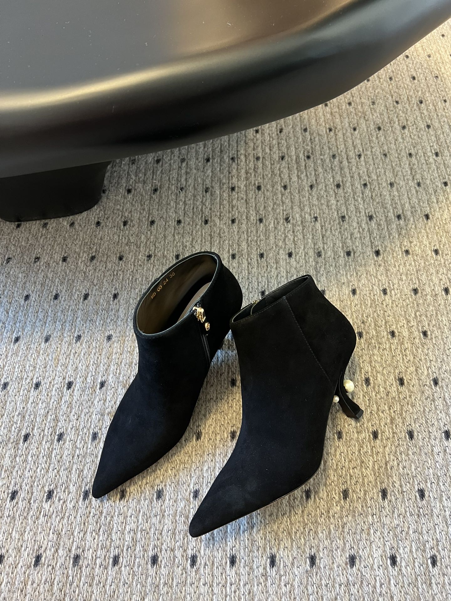 CD Tribales Heeled Ankle Boot 75mm In Black Suede 996953