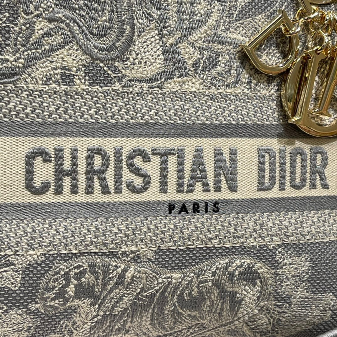CD Gray Tiger 24 Lady Dior Bag Canvas 336660
