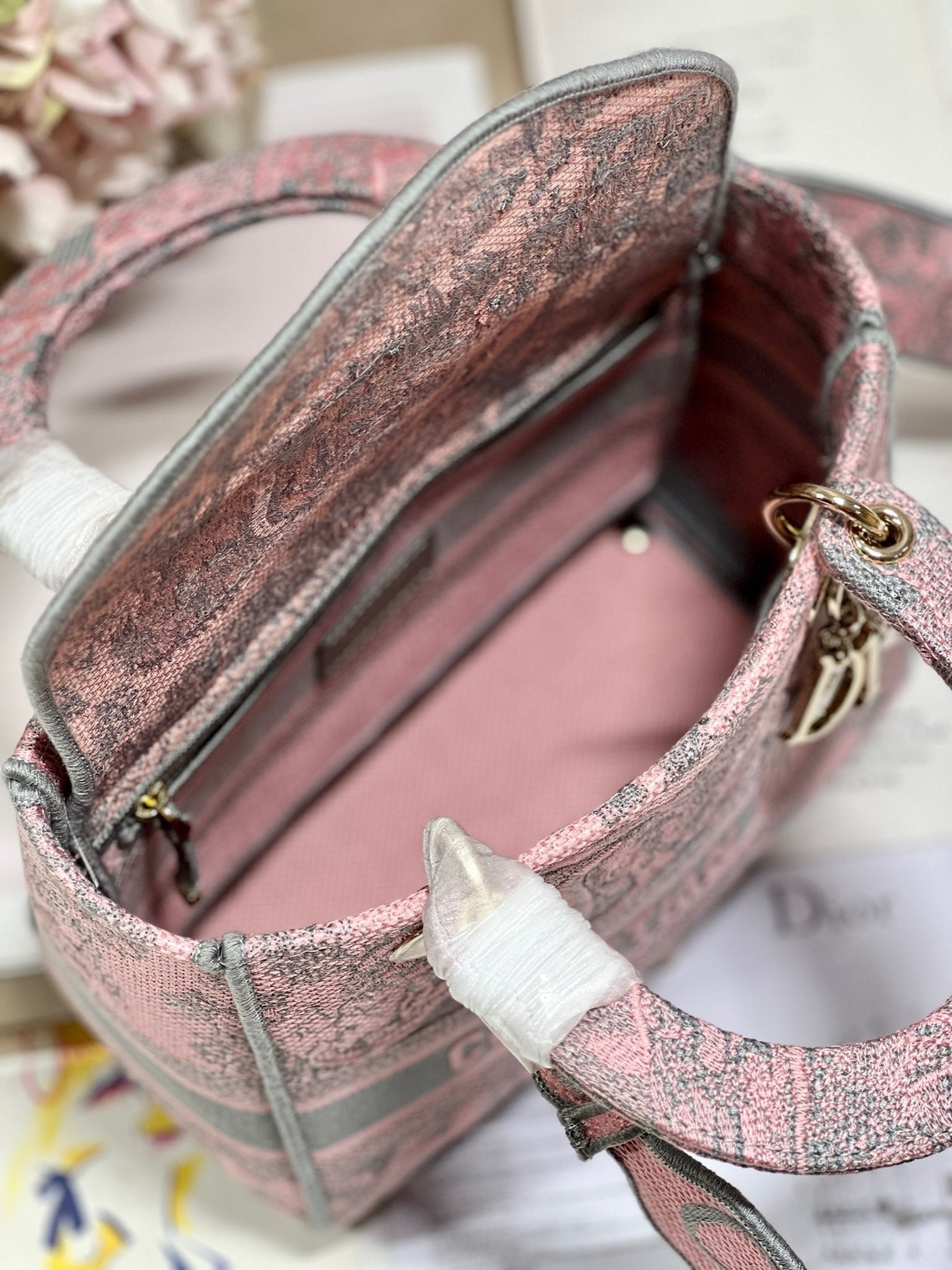 CD Old Foundation Tiger 24 Lady Dior Bag Canvas 336685