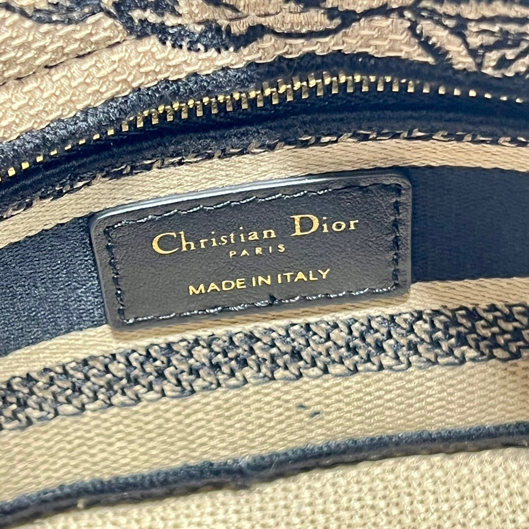 CD Elephant Apricot  17 Lady Dior Bag Canvas 336749