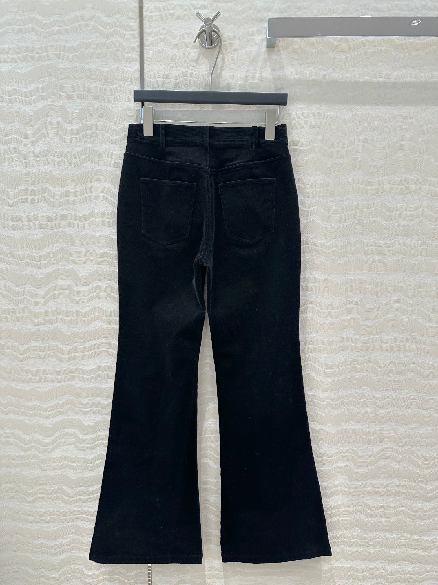 Celine Flared Velvet Pants Black Cotton