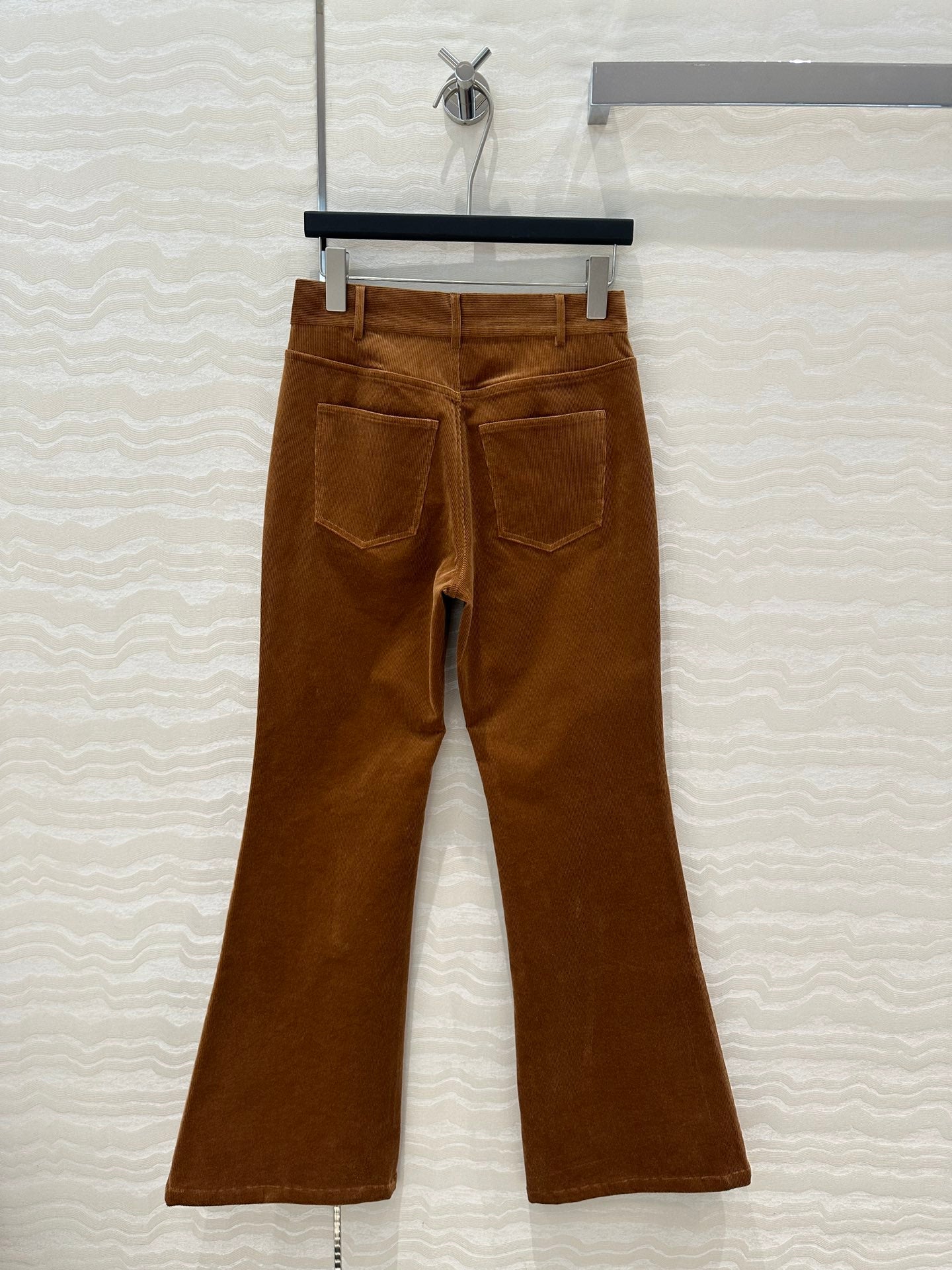 Celine Flared Velvet Pants Brown Cotton