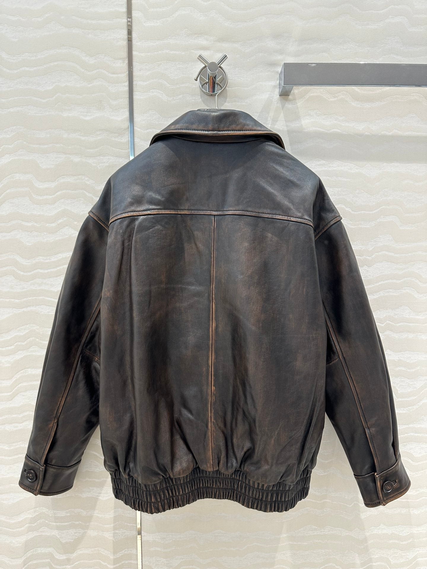 Miumiu 25 Jacket Black Brown Lambskin