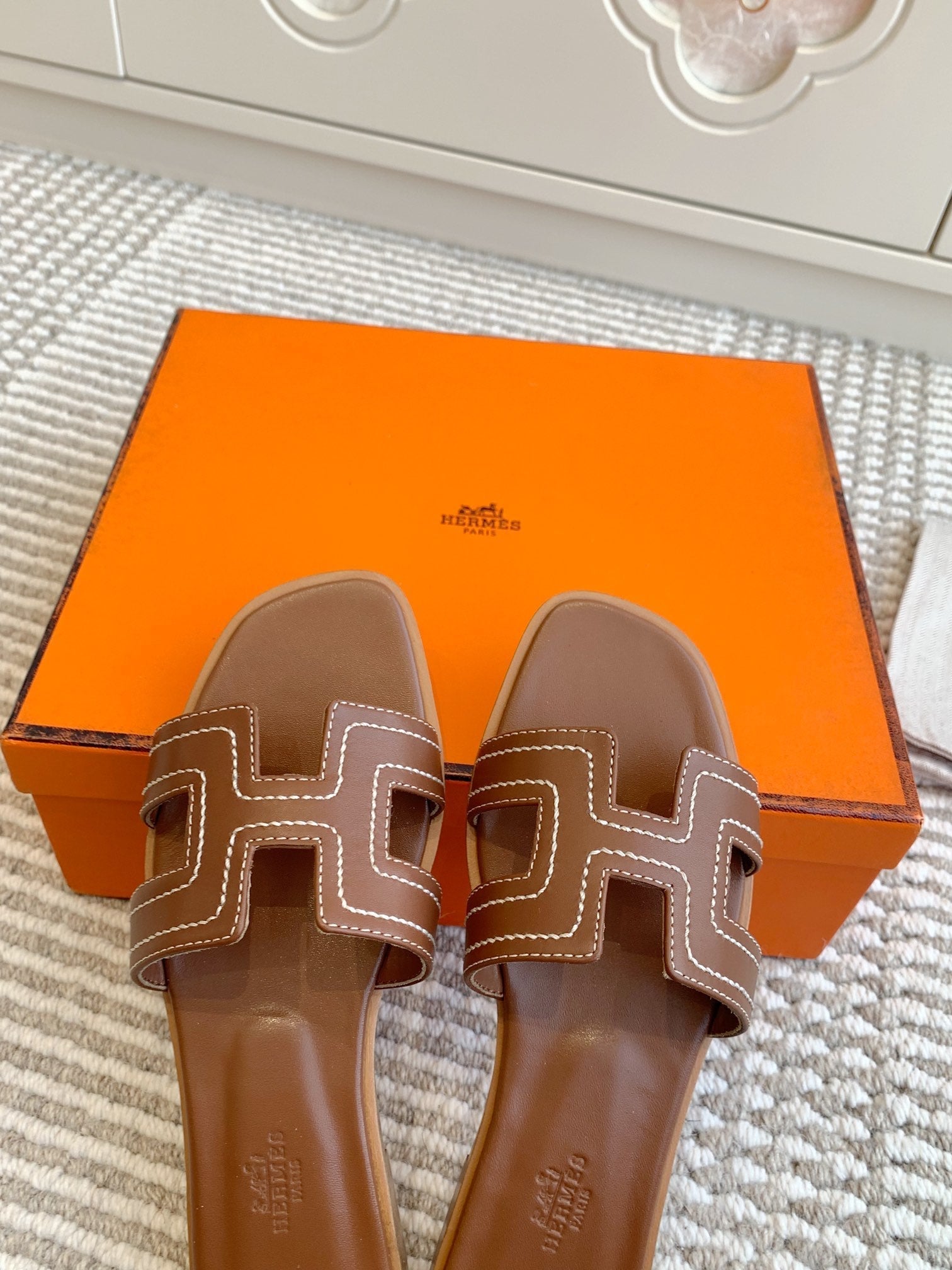 HM Oran Sandal Brown Sheepskin 291396