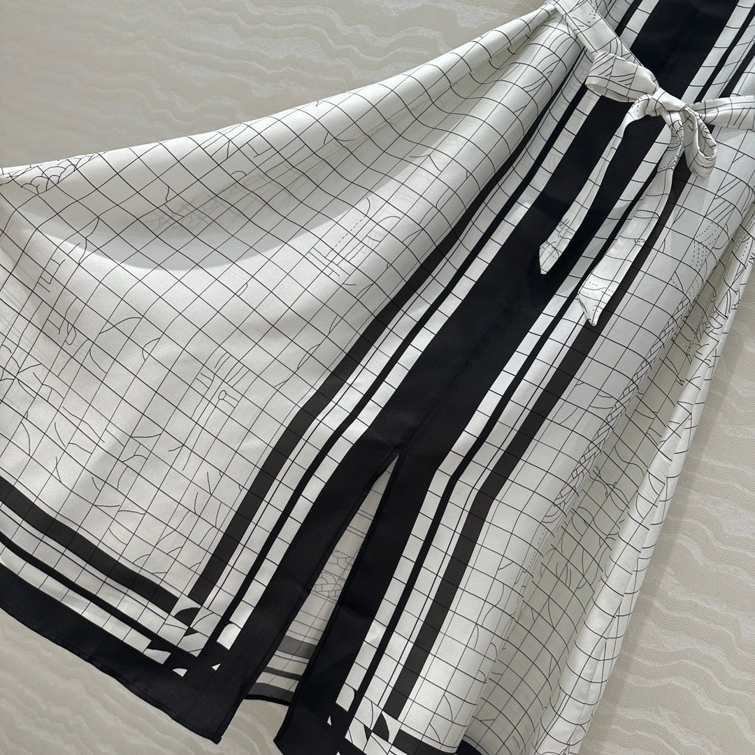 Hm 25 Coaching Deja Vu Shirt Dress White Black Silk