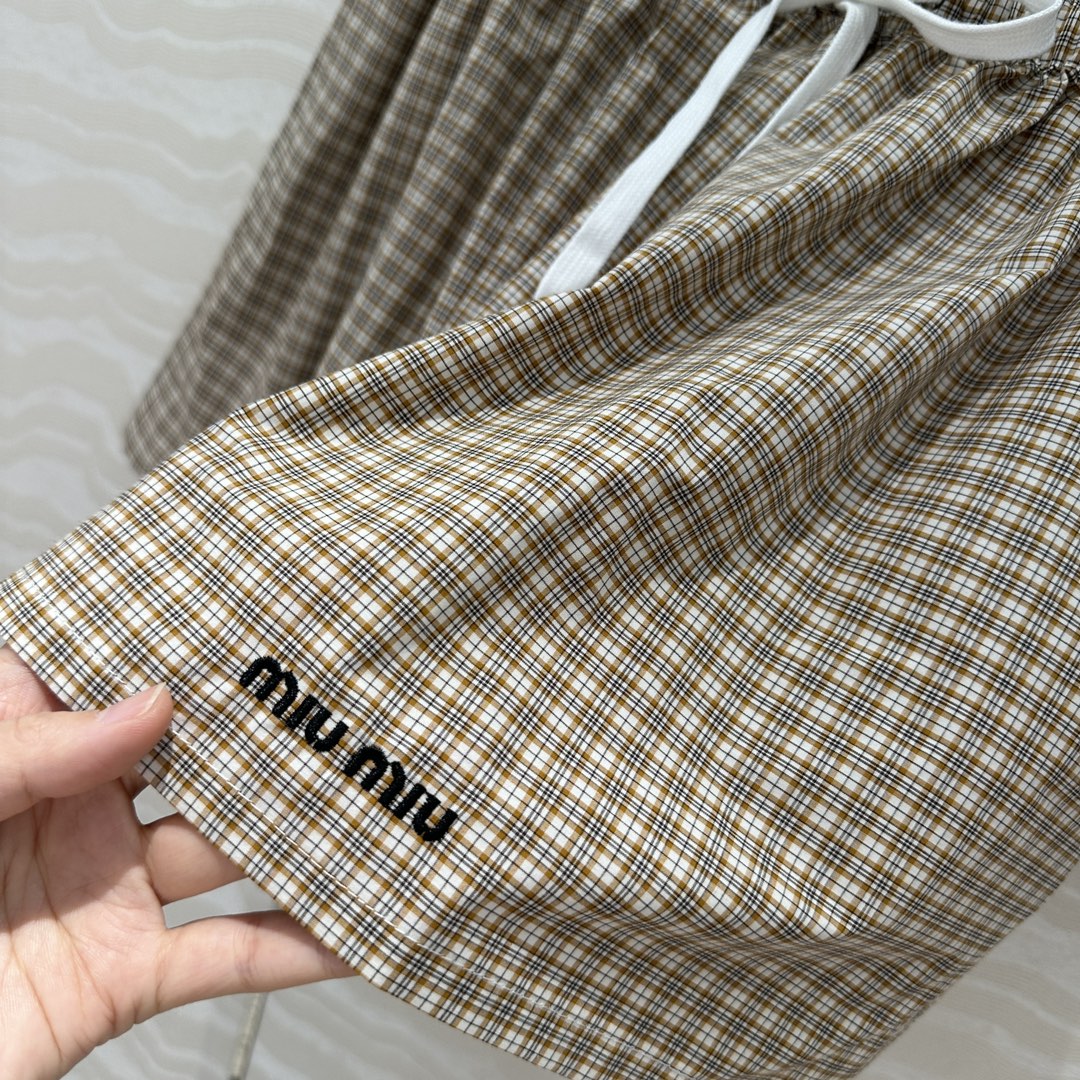 Miu Miu Puffy Skirt Brown Cotton