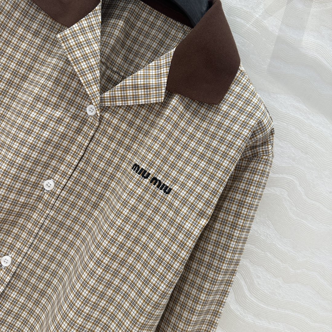 Miu Miu Short Shirt Brown Cotton