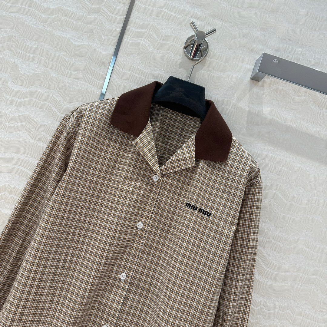 Miu Miu Short Shirt Brown Cotton
