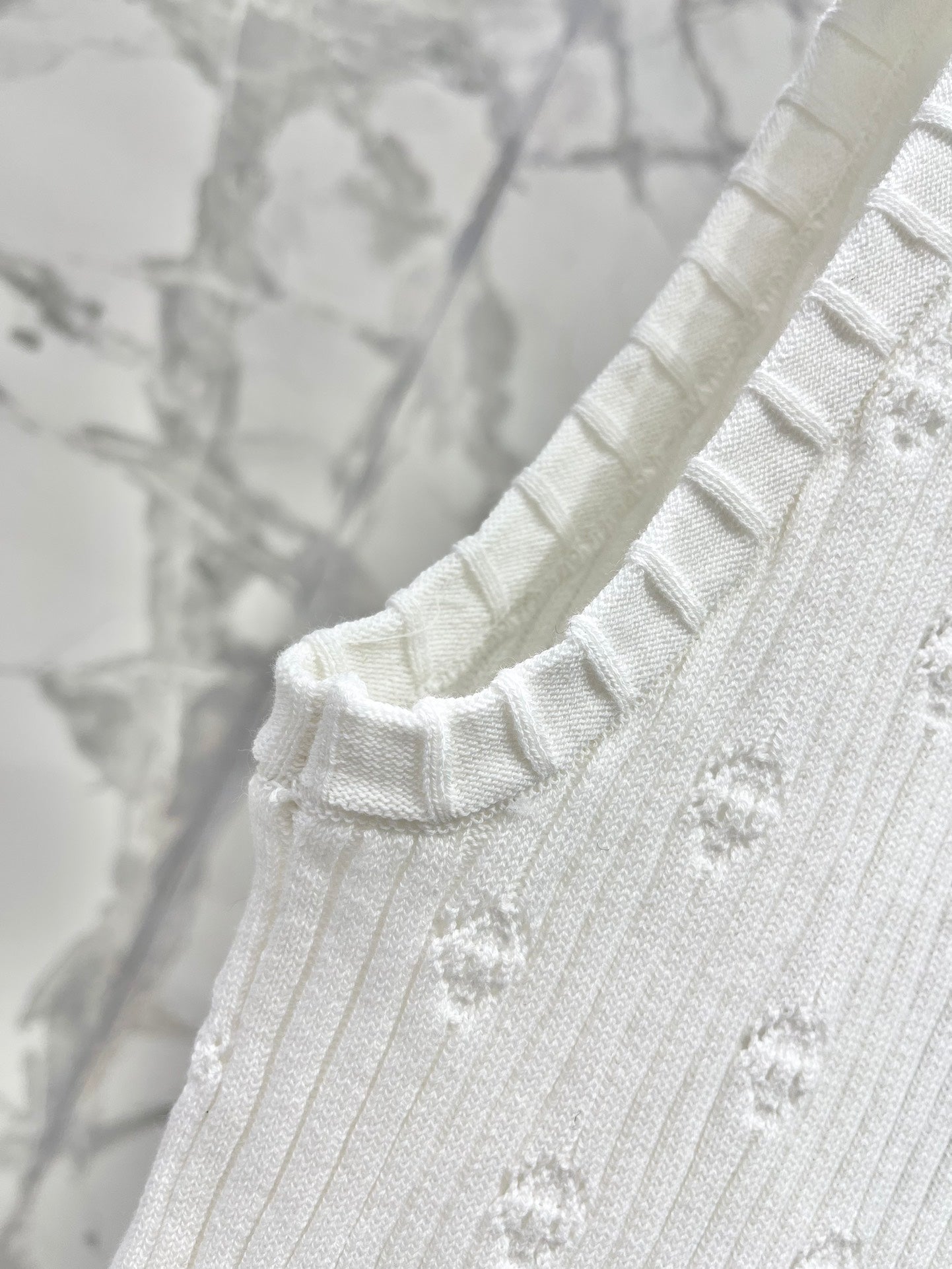 CC White Knitted Fabric Vest