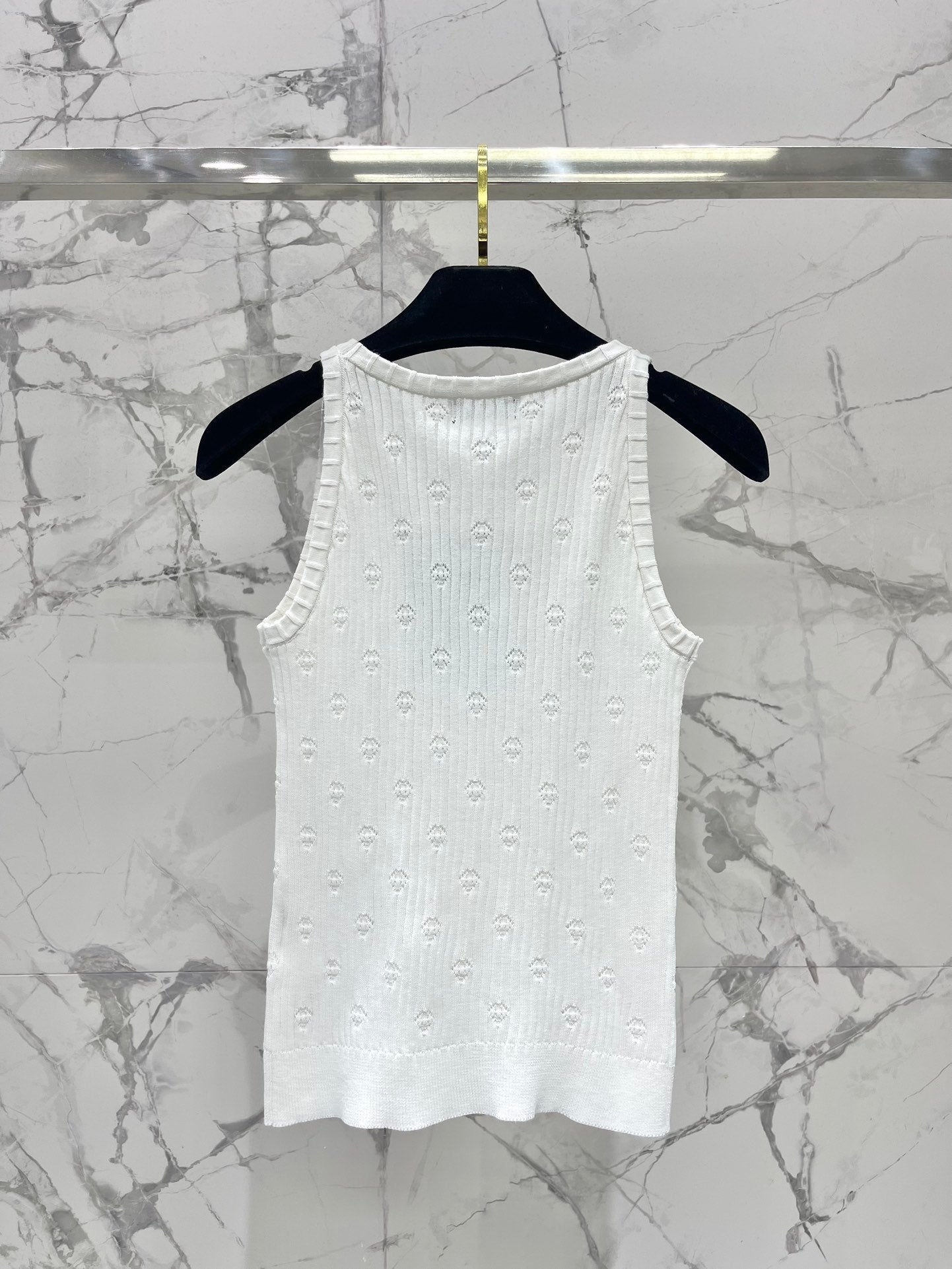 CC White Knitted Fabric Vest