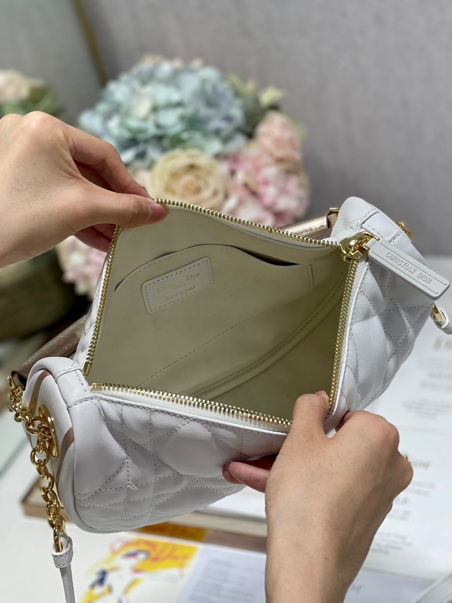 CD Dior Vibe Bag White Cowhide 336791