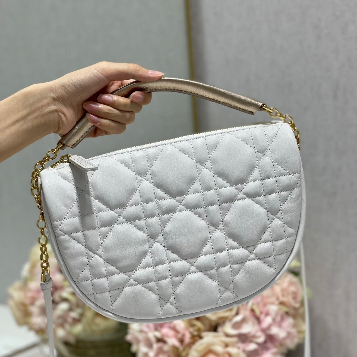 CD Dior Vibe Bag White Cowhide 336791