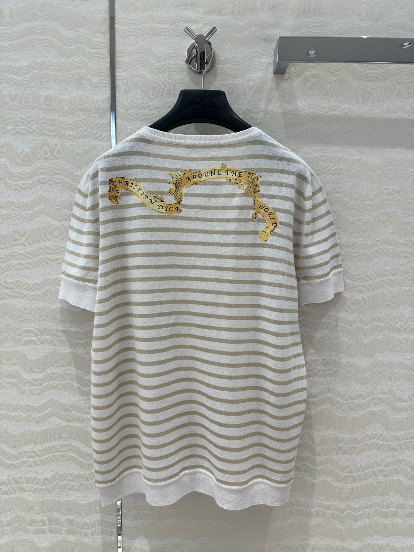 CD Short-sleeved T-shirt beige yellow Linen Viscose