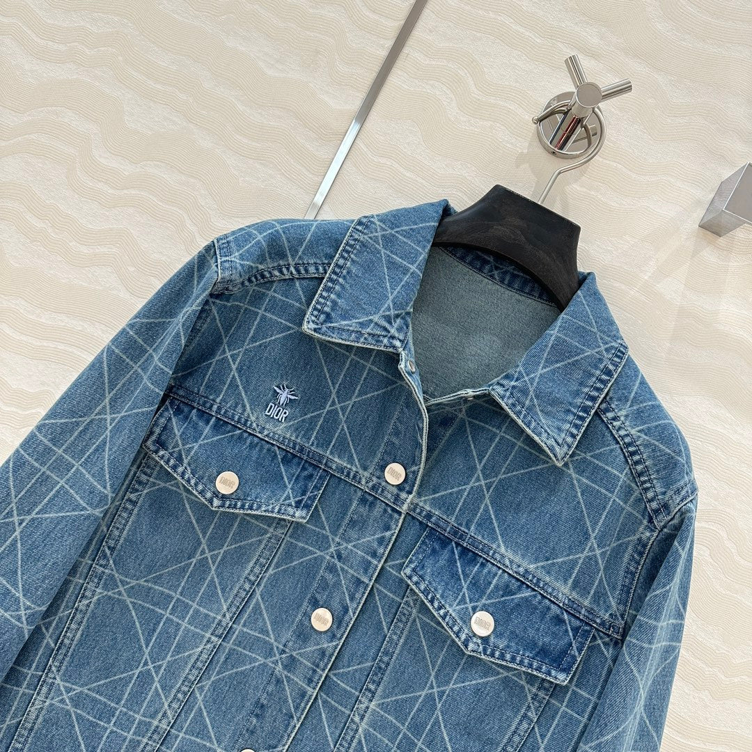CD Denim Jacket Retro Blue Cotton