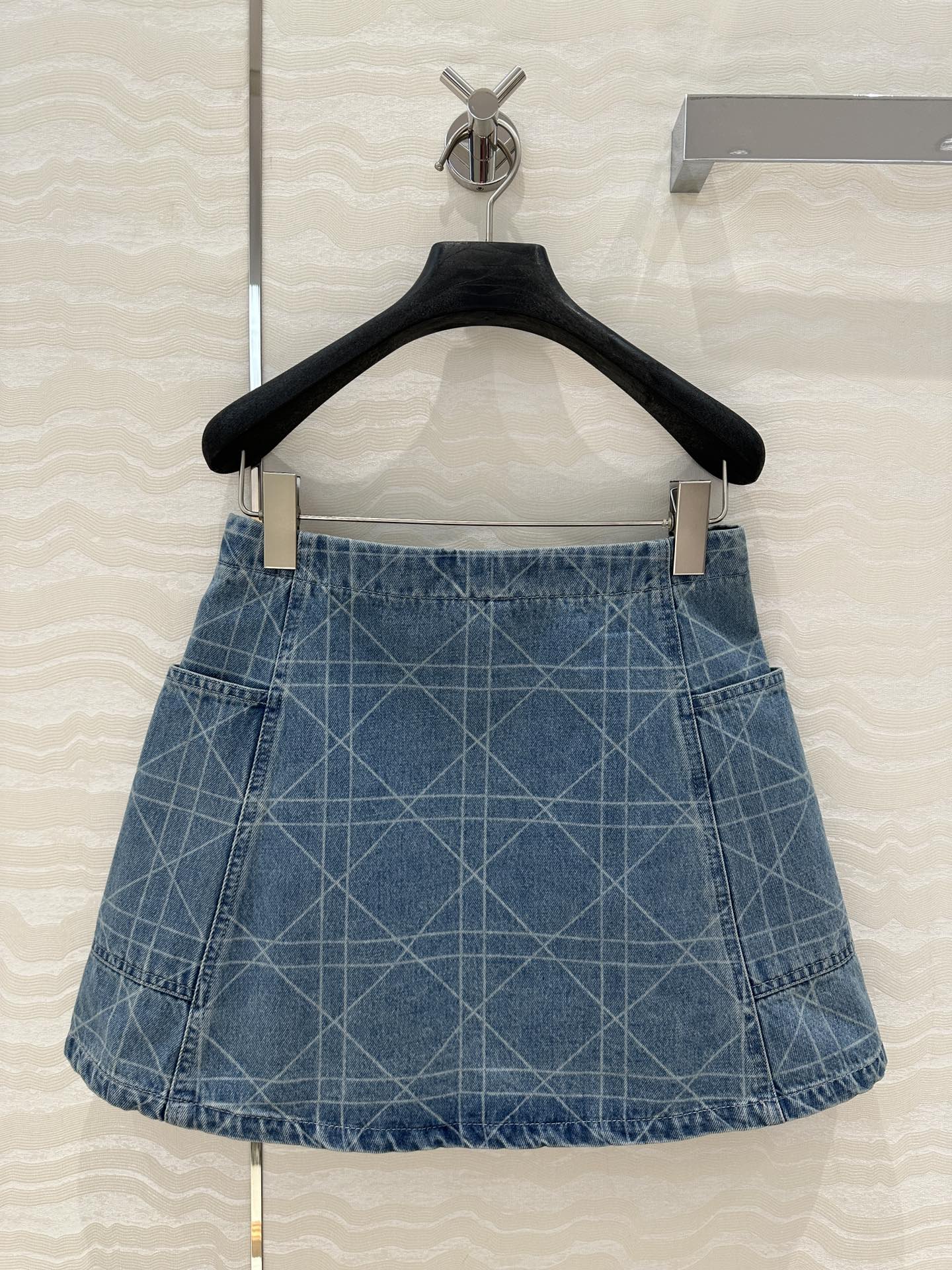 CD Short Skirt Retro Blue Cotton