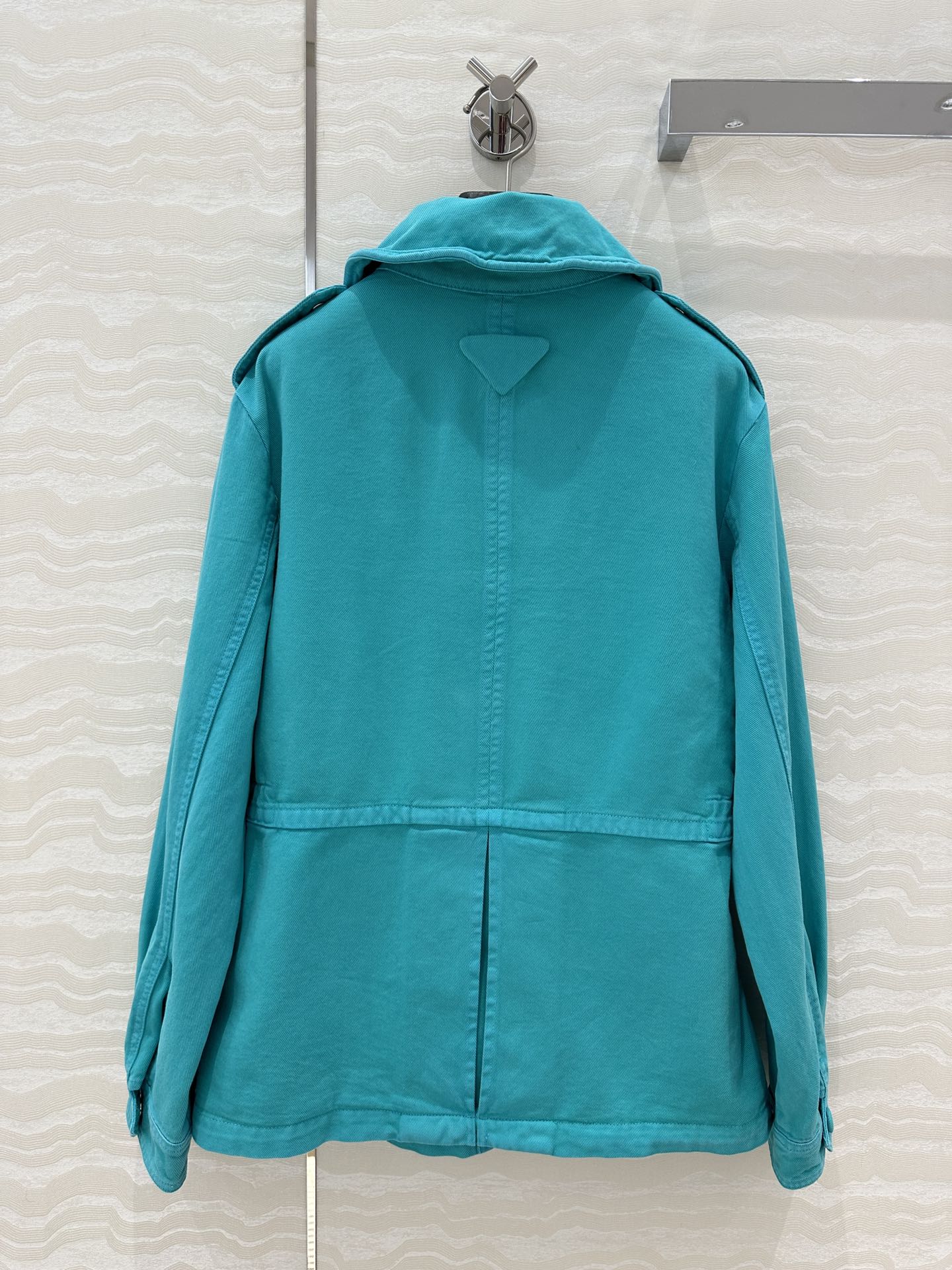 Prada 25 Hooded Jacket Blue-green Cotton