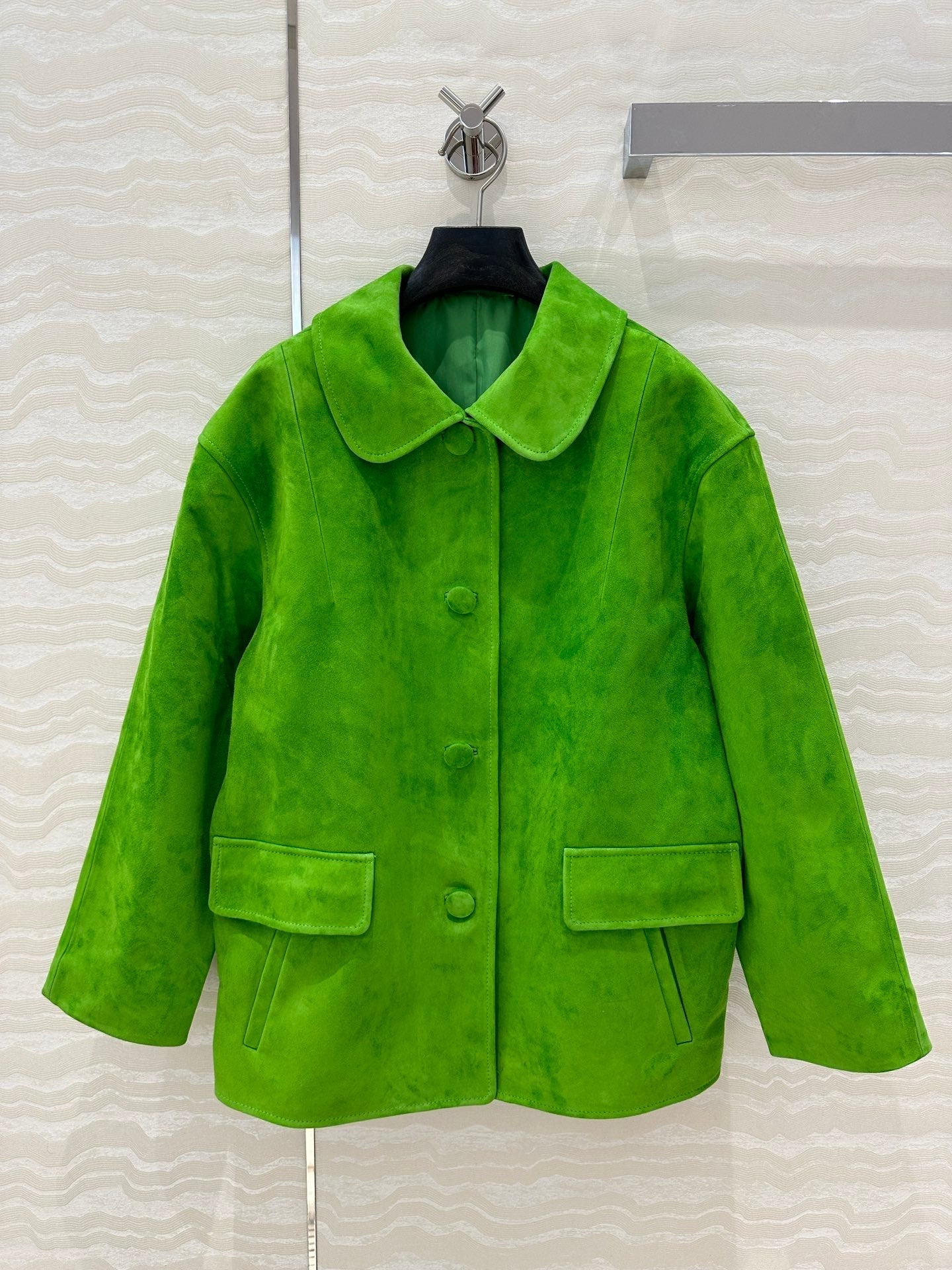 Prada 25 Jacket Green Suede lambskin