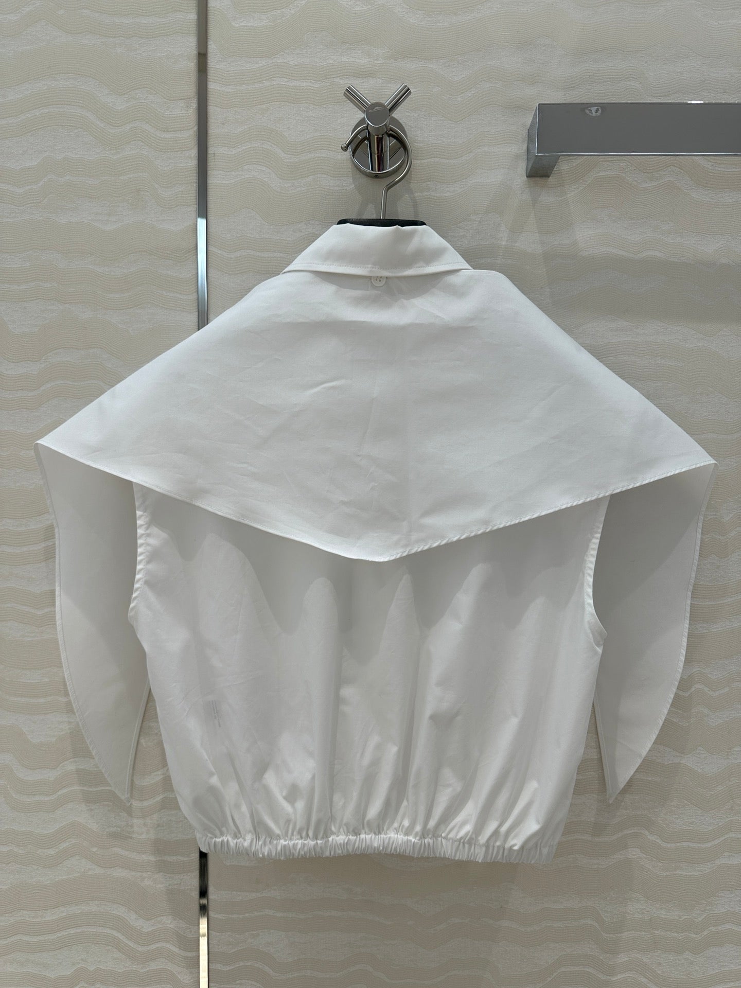 Miu Miu 25 Bow Tie Vest Shirt White Cotton