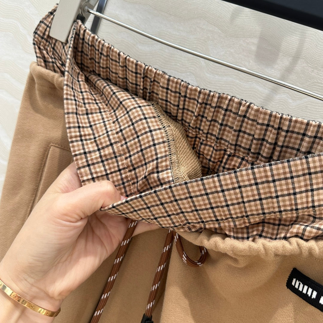 Miu Miu Fake Two-piece Pant Brown Cotton