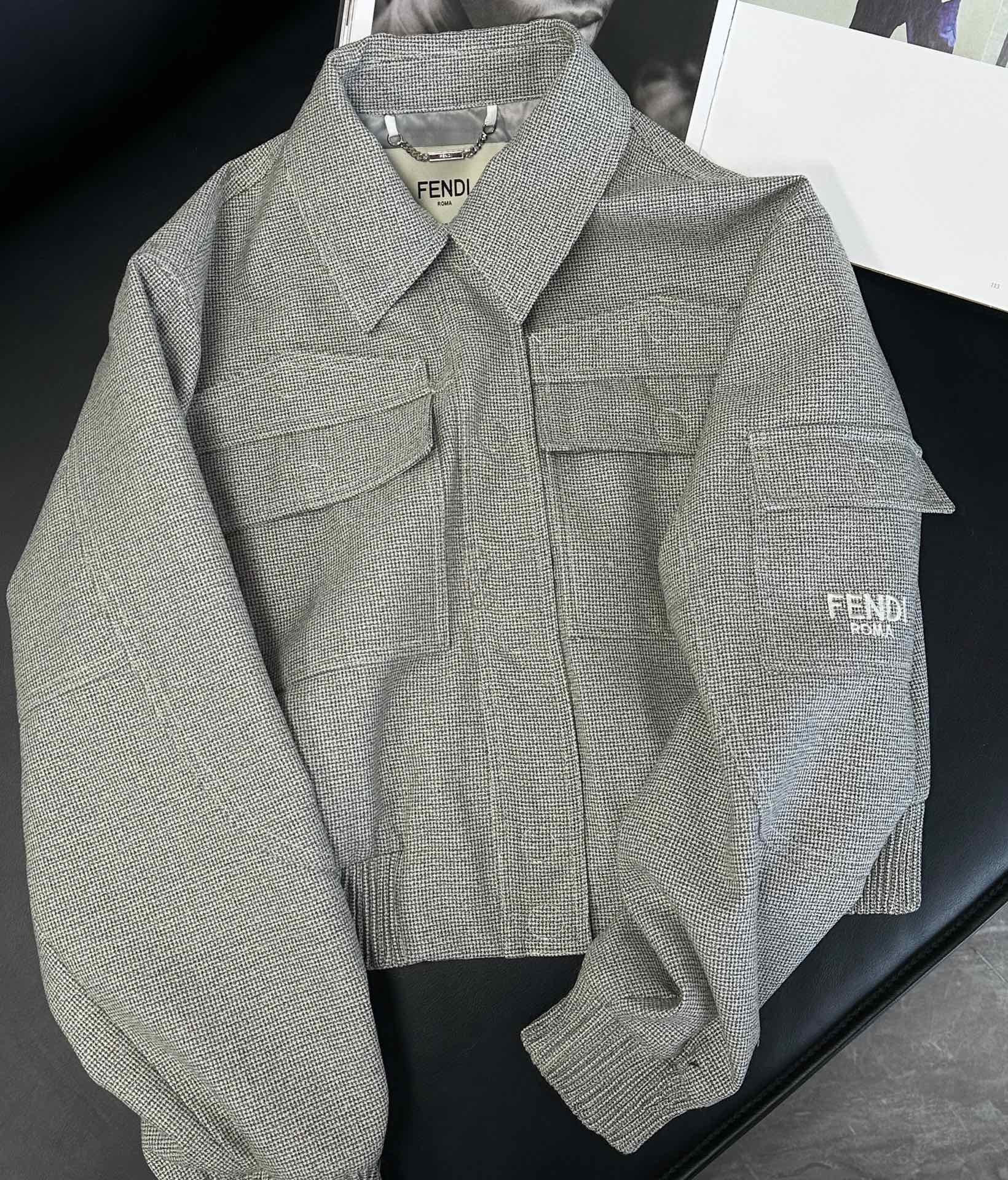 Fendi 25 Jacket Grey Cotton 0031