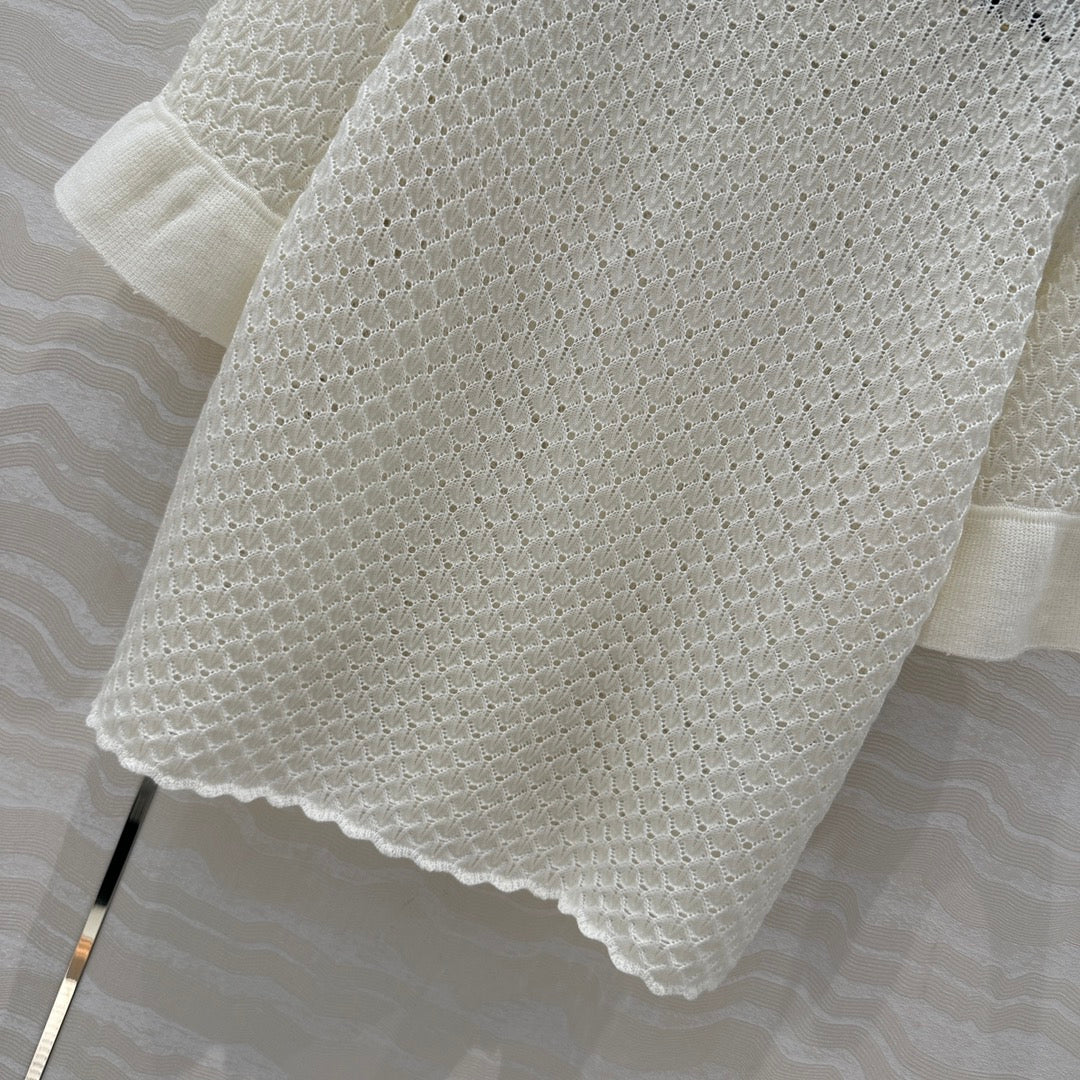 Celine 25 Hollow T-shirt White Wool