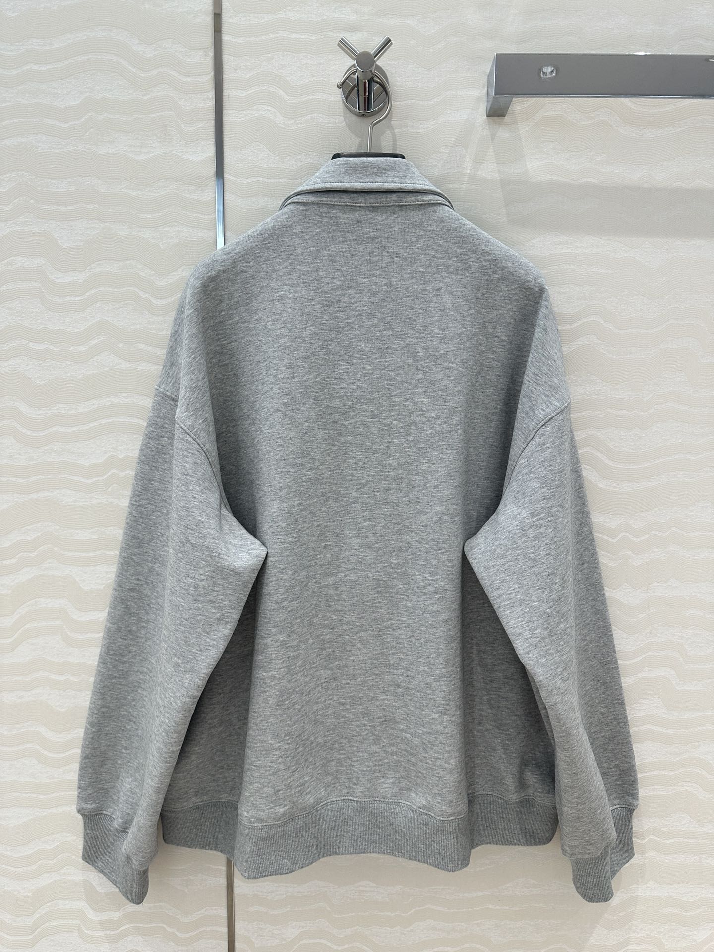 Miu Miu Lace Sweater Coat Gray Cotton