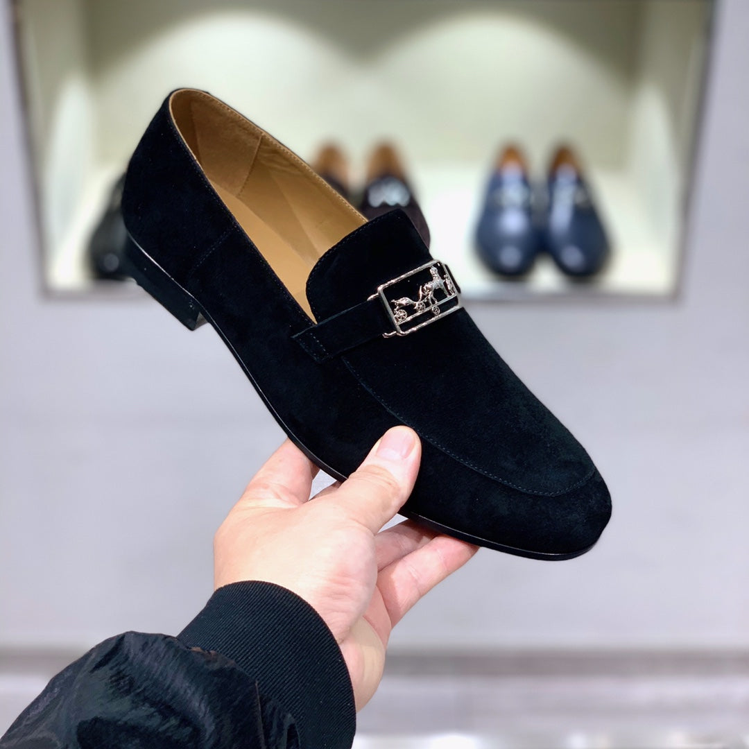 HM Men's Loafer Black Suede 539689