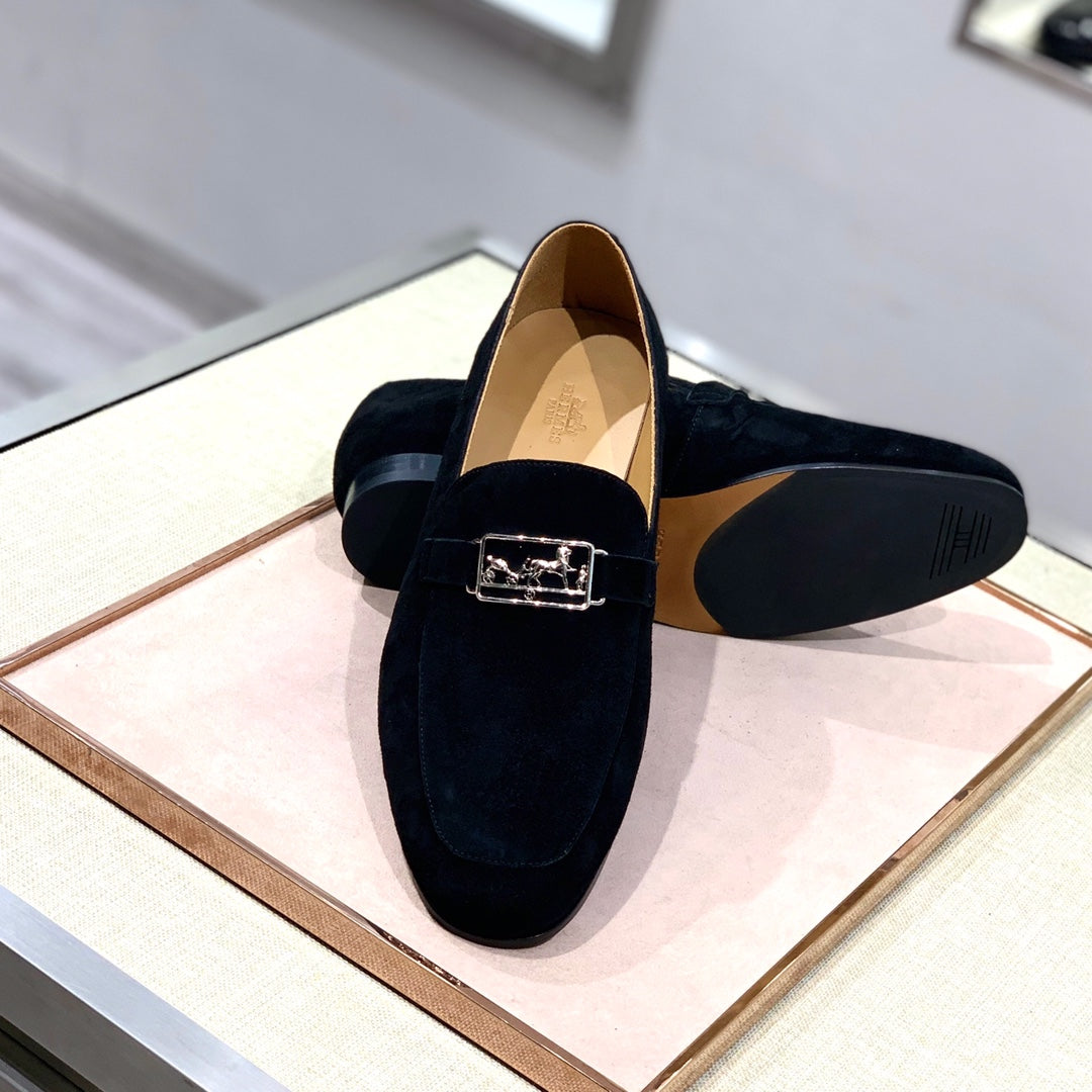 HM Men's Loafer Black Suede 539689