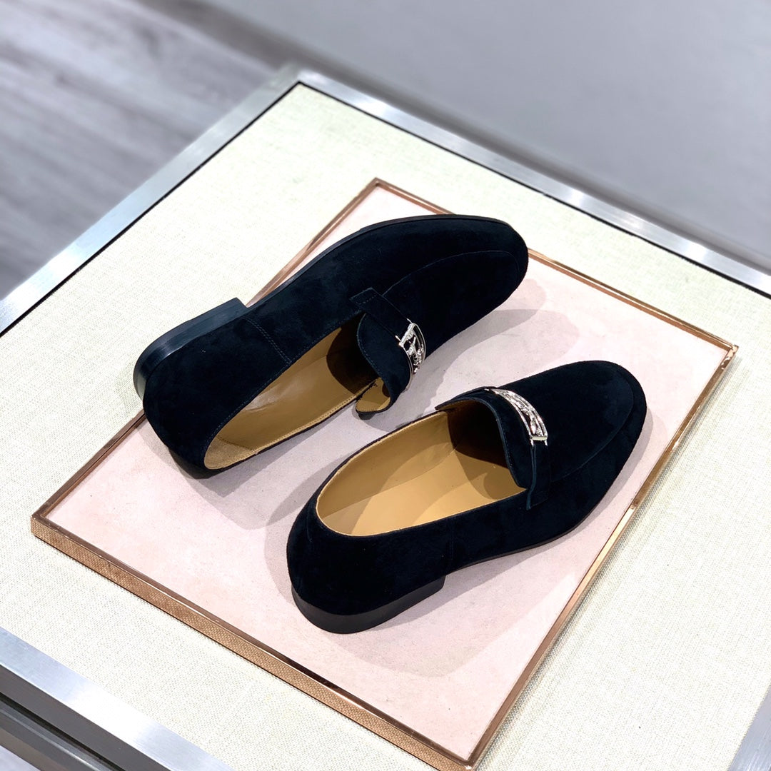 HM Men's Loafer Black Suede 539689