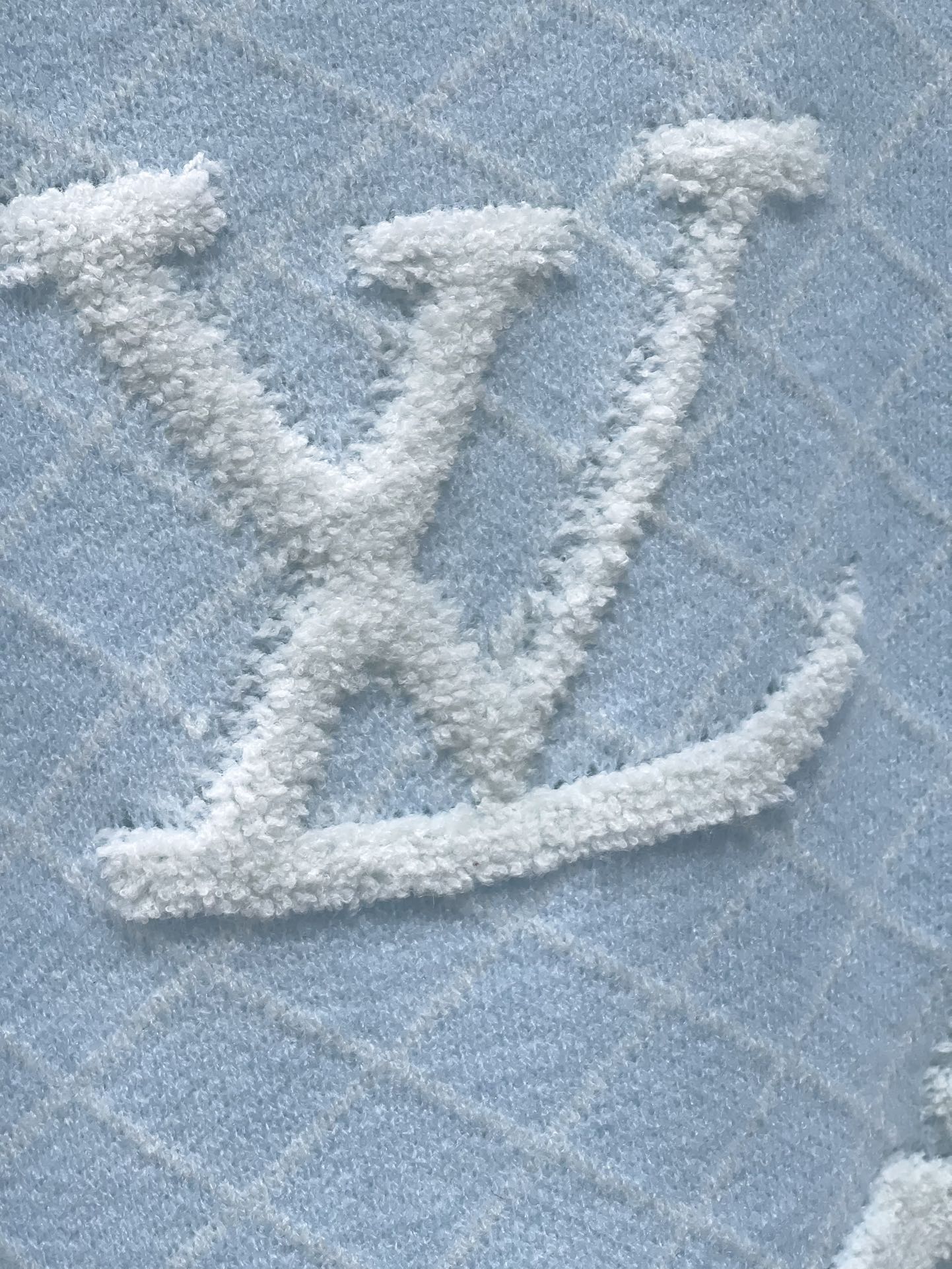 LV Flower T Shirt Light Blue Polyamide Wool