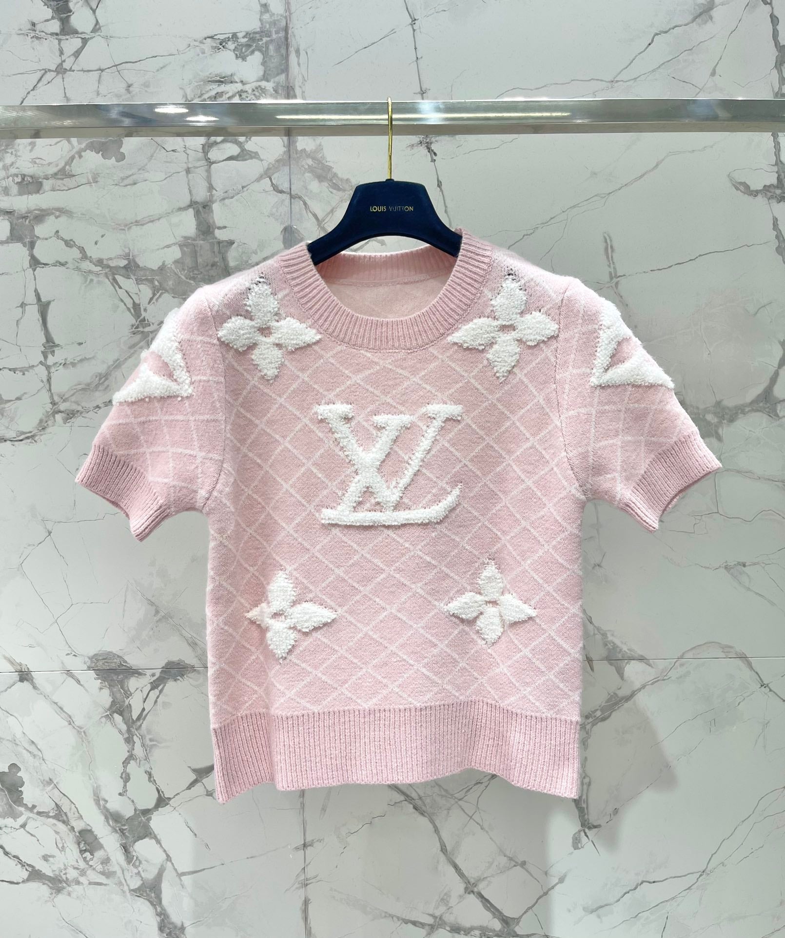 LV Flower T Shirt Pink  Polyamide Wool