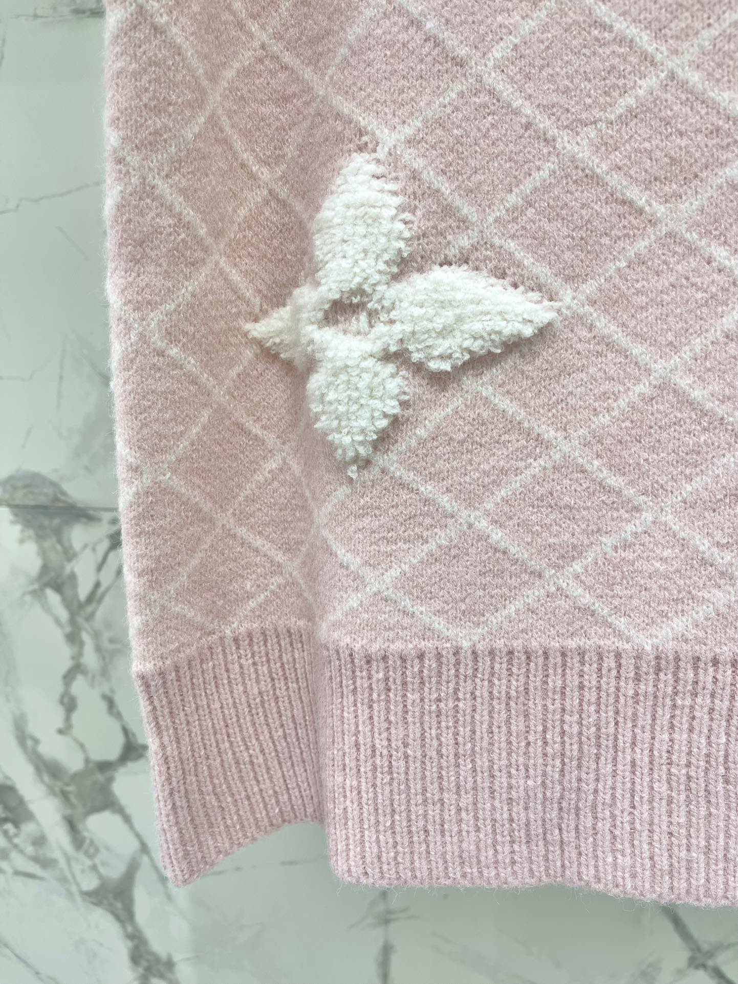 LV Flower T Shirt Pink  Polyamide Wool